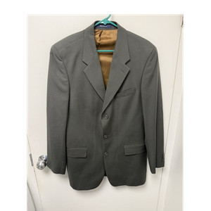 Ralph Lauren Gray Wool Suit Jacket Made in Canada 3-Button Notch Lapel 40T Long