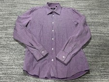 Boss Hugo Boss Button Up Shirt Mens 15.5 Purple Collared Long Sleeve Slim Fit