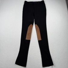 Ralph Lauren Pants Womens 0 Black Riding Breeches Leather Patch Equestrian