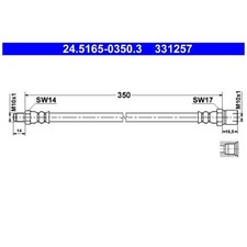2x Bremsschlauch vorne für VW 1500,1600 31 36 Kaefer 15 Karmann Ghia 14 | 24522