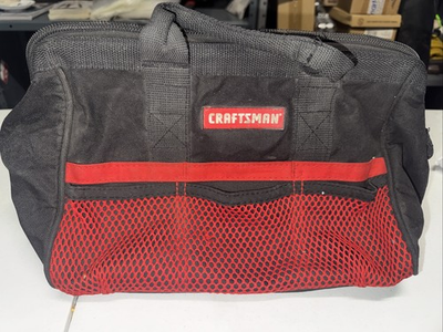 #ad Craftsman 13quot; Large Mouth Tool Bag Black Red $24.95