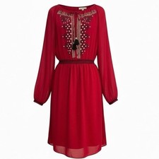 Altuzarra for Target red embroidered sequin peasant dress size 2