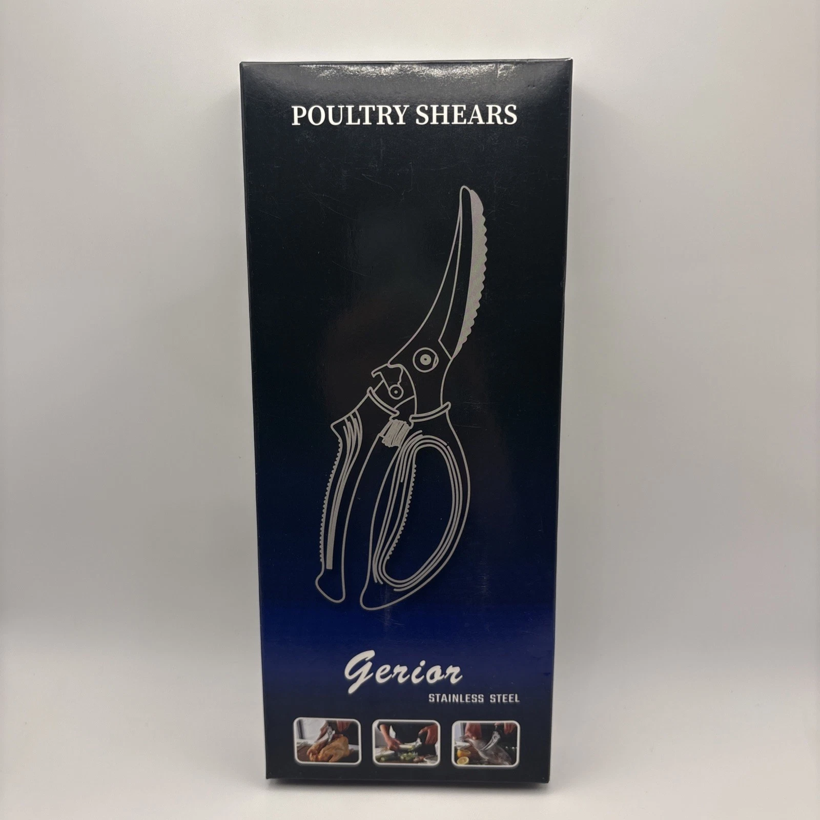 Poultry Shears, Kitchen Shears with Anti-Slip Handle & Safety Lock, New in Box