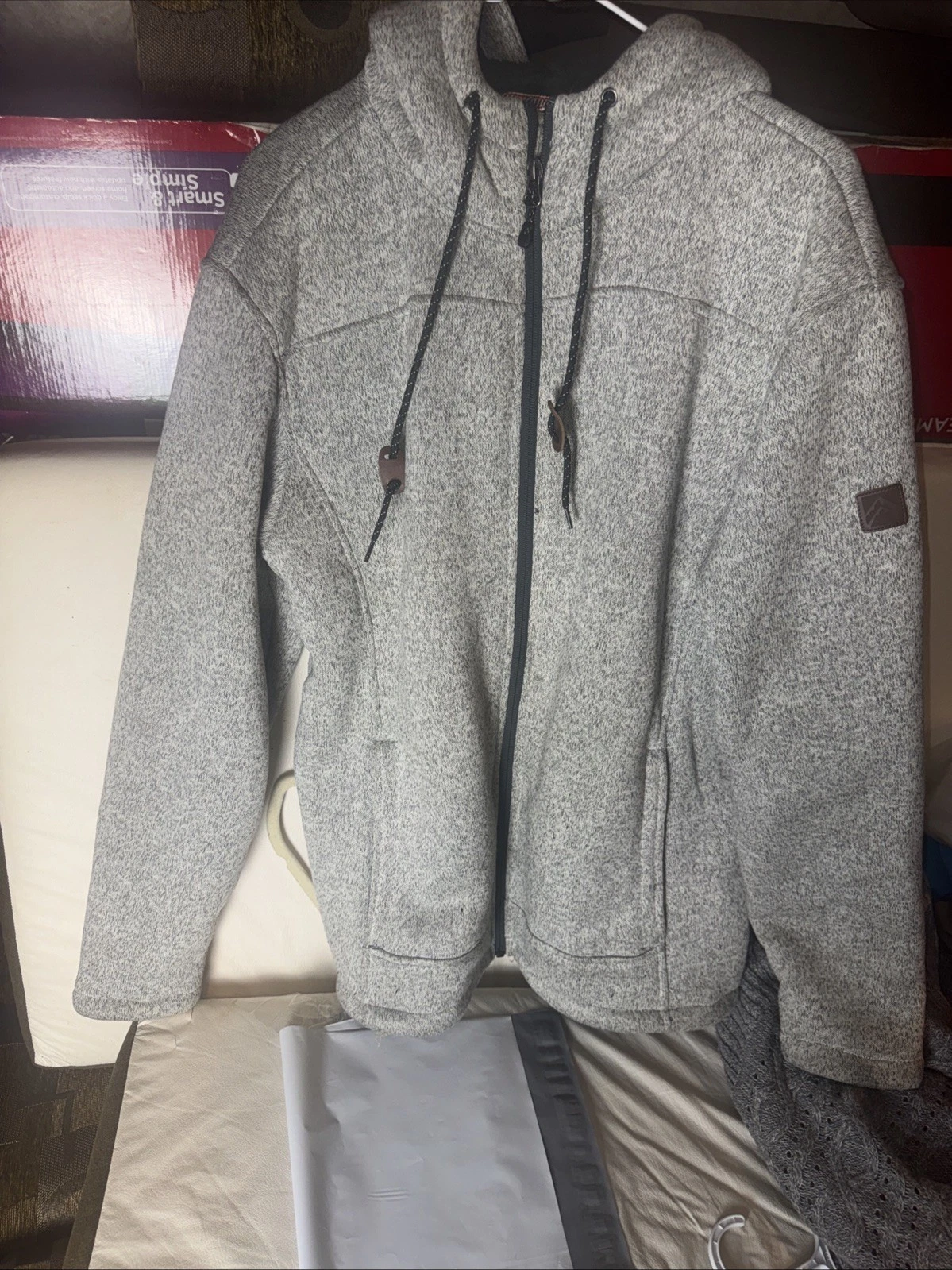 Rugged Elements Men's Mountain Fleece-Lined Hoodie, Gray, M
