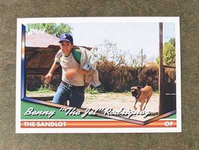 Young Benny The Jet Rodriguez Handmade Custom Baseball Card, The Sandlot, 1994