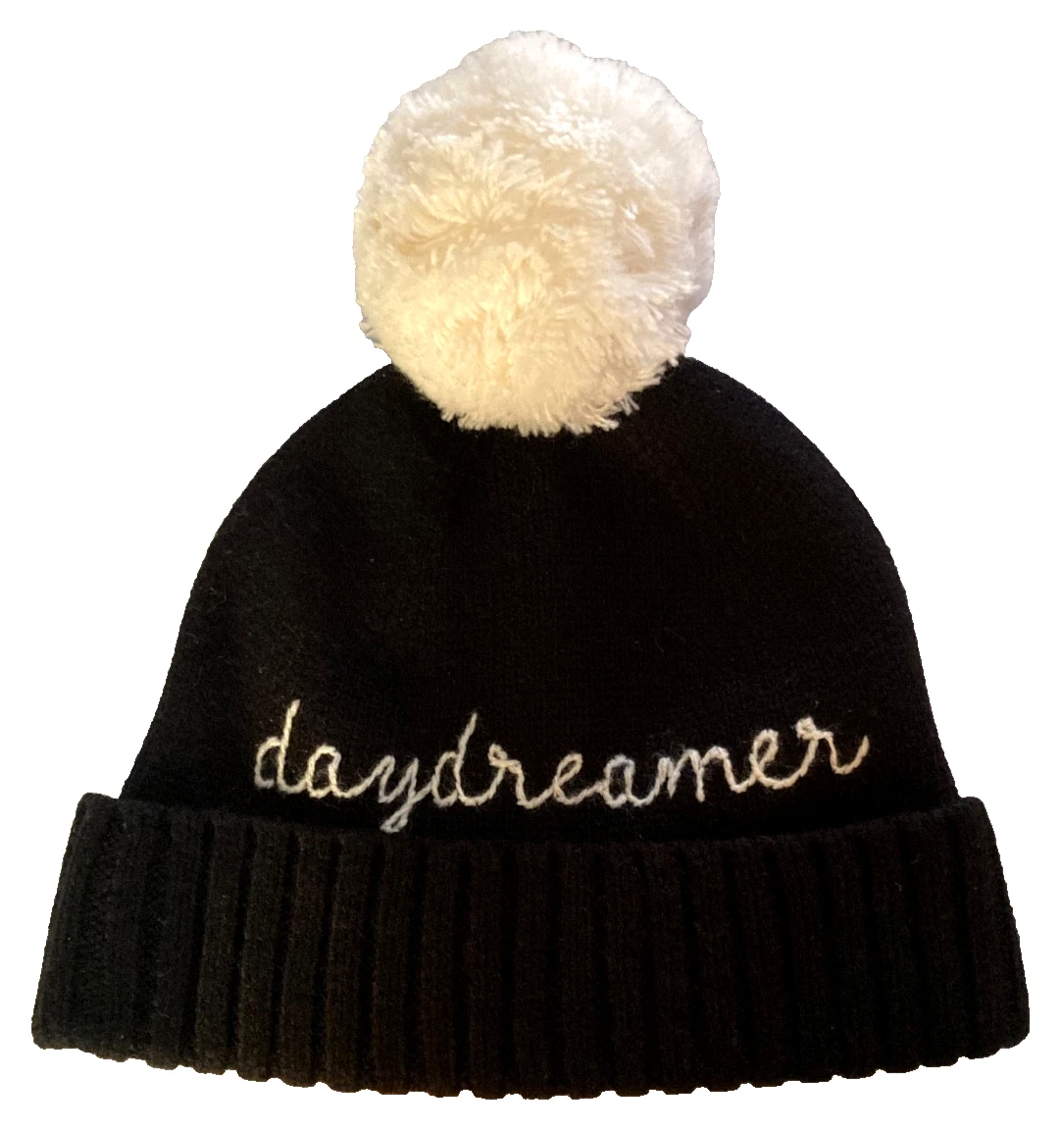 kate spade ♠️ ‘Have A Nice Day’ Black Pom Pom Hat ?? KATE SPADE HAVE A NICE DAY STRETCH KNIT BEANIE BLACK  main image 4