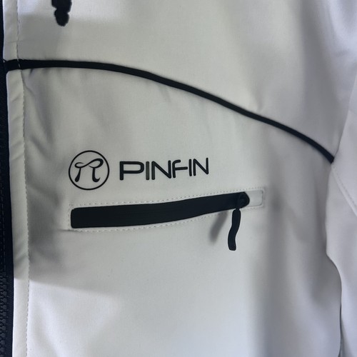 Pinfin Windbreaker Sz XL Men's New! Alpha Jacket Fishing White Black Trim BxT - Picture 2 of 10