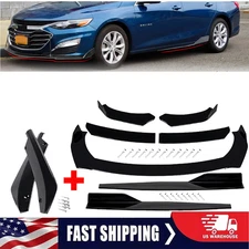 Front Bumper Lip Chin Spoiler Body Kit Splitter Side Skirt For Chevrolet Malibu
