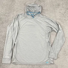 NRS Hoodie Pullover Mens Medium Gray Performance Stretch Fishing Outdoor UPF 50