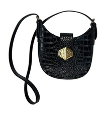 Borsa Kurt Geiger in pelle nera con motivo coccodrillo