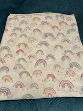 Pottery Barn Kids Rainbows Stars Flat Sheet Full Organic Cotton Bedding White