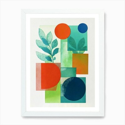 Pflanzen Collage Kunstdruck gerahmt Wandbild Poster Leinwanddruck Bild