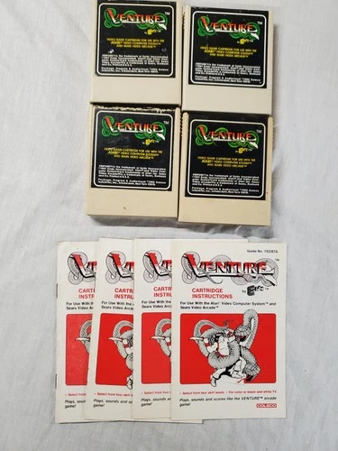Venture (Atari 2600, 1982) Coleco Exidy Cart and Manual