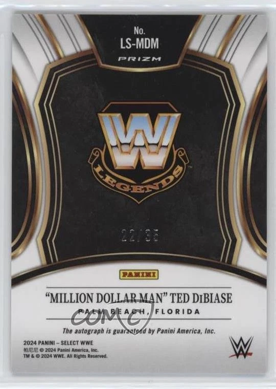 2024 Panini Select WWE Legendary Signatures Purple Prizm /35 Ted DiBiase Auto - Image 2 of 2