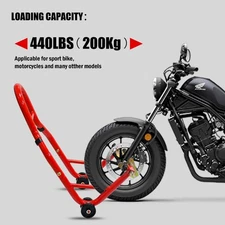 Motorcycle 440lbs Front Rear Combo Stand Lift, Front Wheel Dual-Fork Stand,red