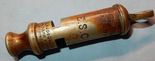 ANTIQUE METROPOLITAN E.S.C ESSEX SPECIAL CONSTABULARY POLICE WHISTLE J HUDSON