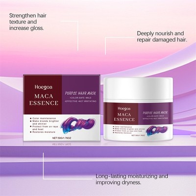 50G Purple Hair Mask Maca Essence For Deep Nourish Smoother Brighten' Hair
