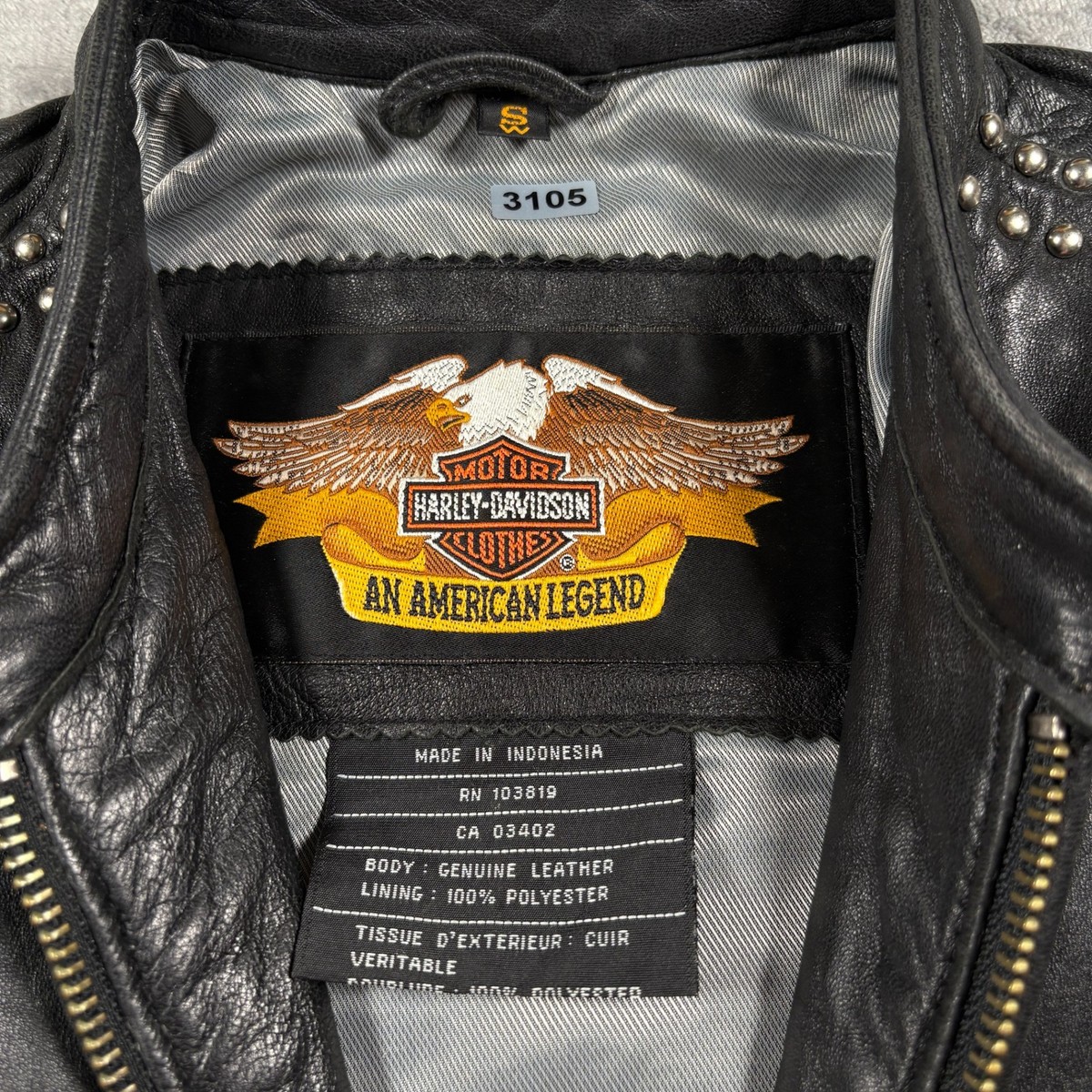 Vintage Harley-Davidson Motorcycle Jacket Womens Small Black