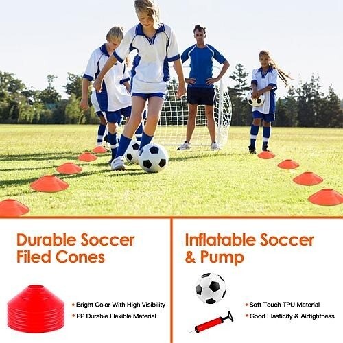 Kids Soccer Goal Training Equipment Set For Backyard Foldable 4x3FT Soccer Net - Afbeelding 7 van 7