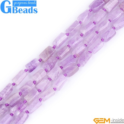 Natural Assorted Gemstone Faceted Tube Column Beads for Jewelry Making 8x12mm - Picture 152 of 192