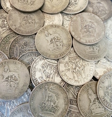 1 oz Pre 1947 British Silver Coins - Threepence Sixpence Shillings - Not Scrap - Picture 2 of 7