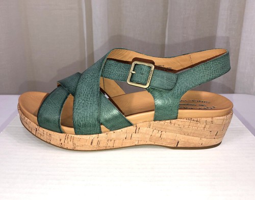 NEU Kork-Ease Caroleigh Damen-Ledersandale Knöchelriemen Keilabsatz US 10 türkis - Bild 7 von 12