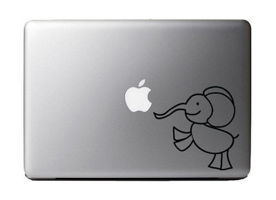 Kids Animal Doodles Elephants Vinyl Decal for Apple MacBook Dell Laptops
