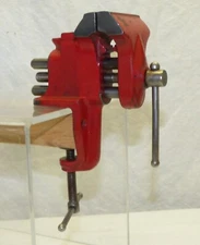 Vintage Cast Iron Utility Machinist Bench Vise Screw Clamp-On Made in USA Sears
