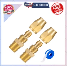 Air Hose Repair Kit, 2 Pack 3/8-Inch Reusable Solid Brass Hose-End Rep