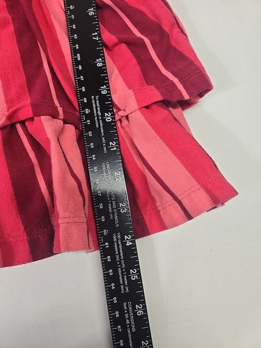 Tea Collection Pink Red Striped Long Sleeve Dress Girl’s Size 7 Ruffle Cotton - Picture 5 of 8