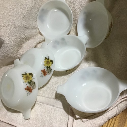Set 6 PYREX JAJ Autumn Glory Soup bowls England Ramekins Excellent Condition - Picture 6 of 7