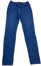 Peacocks women's jeans bright blue UK size 12 stretch zip up mid rise