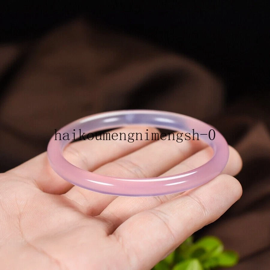 Natural Pink Jade Bangle Bracelet Fashion Temperament Jewelry Gems Acc