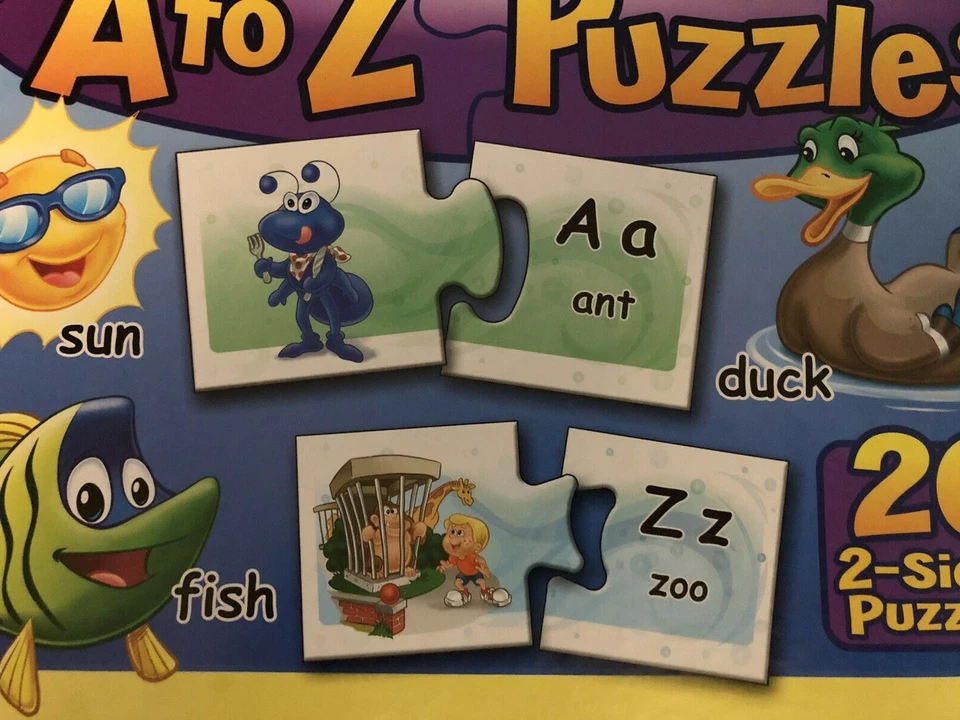 A to Z Two sided puzzles by patch - Ages 3 & Up 26 Two sided Puzzles - Image 2 of 4
