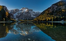 Landscape nature lake reflection mountains forest fall Custom Gaming Mat Desk