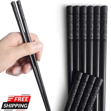5 Pairs Chopsticks Reusable Dishwasher-Safe Anti-Skid Cherry Blossom Chopsticks