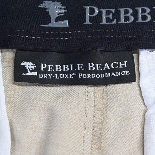 Pebble Beach 36 x 9" Khaki Flex Tech Performance Flat Front Golf Chino Shorts - Picture 3 of 7