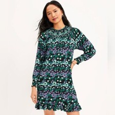 Loft Floral Smocked Flounce Dress