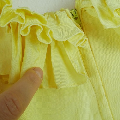 Vintage Girls XS S Dress Cottagecore Ruffle Butter Yellow Pastel Prairie Costume - Picture 12 of 14