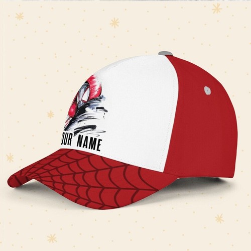 Custom Spiderman Miles White Logo Cap, Custom Disney Hat, Spiderman Baseball Cap