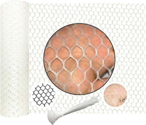 White Plastic Wire Mesh Fence Plastic Chicken Wire Fence Mesh 7.87IN x5.91FT New - Picture 2 of 7