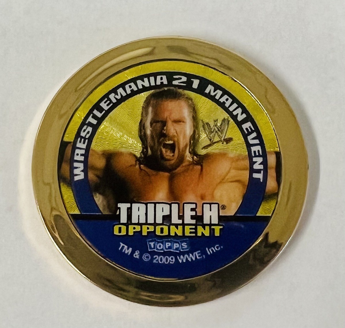 【激レア!】WWE TLC 2010 大会記念 非売品 パイプイス WWE 2009 Topps Power Chipz Triple H Batista Double Sided