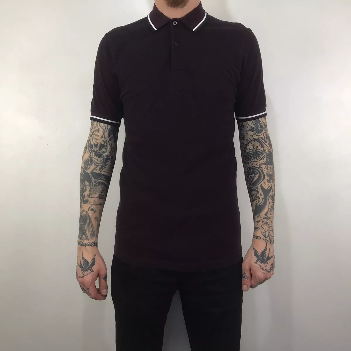 Fred perry twin tipped polo on sale burgundy