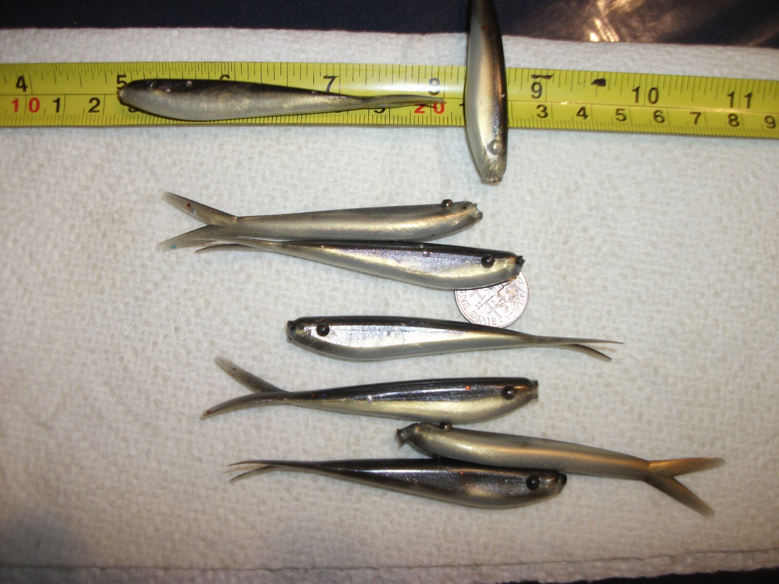 40-3"-crappie bass-panfish-minnows-jigs-grubs-drop shot-split tails-flukes-scent