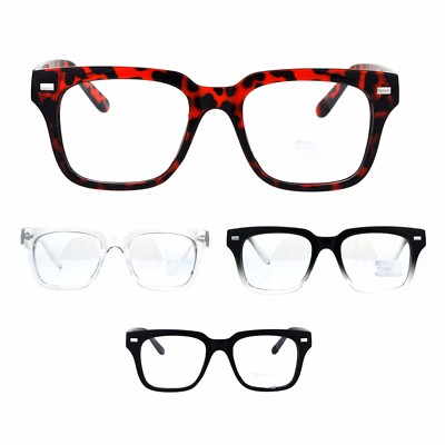 Mens Luxury Designer Horned Rim Hipster Nerdy Clear Lens Eye Glasses