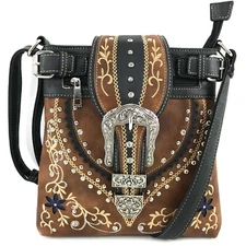 Zelris Western Women Floral Buckle Concealed Carry Crossbody Messenger Purse