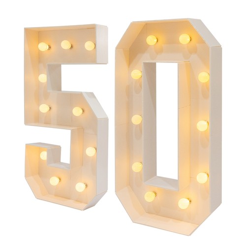 40in Marquee Light Up Numbers 50 Large White LED Numbers for 50th Birthday USA - Picture 6 of 21