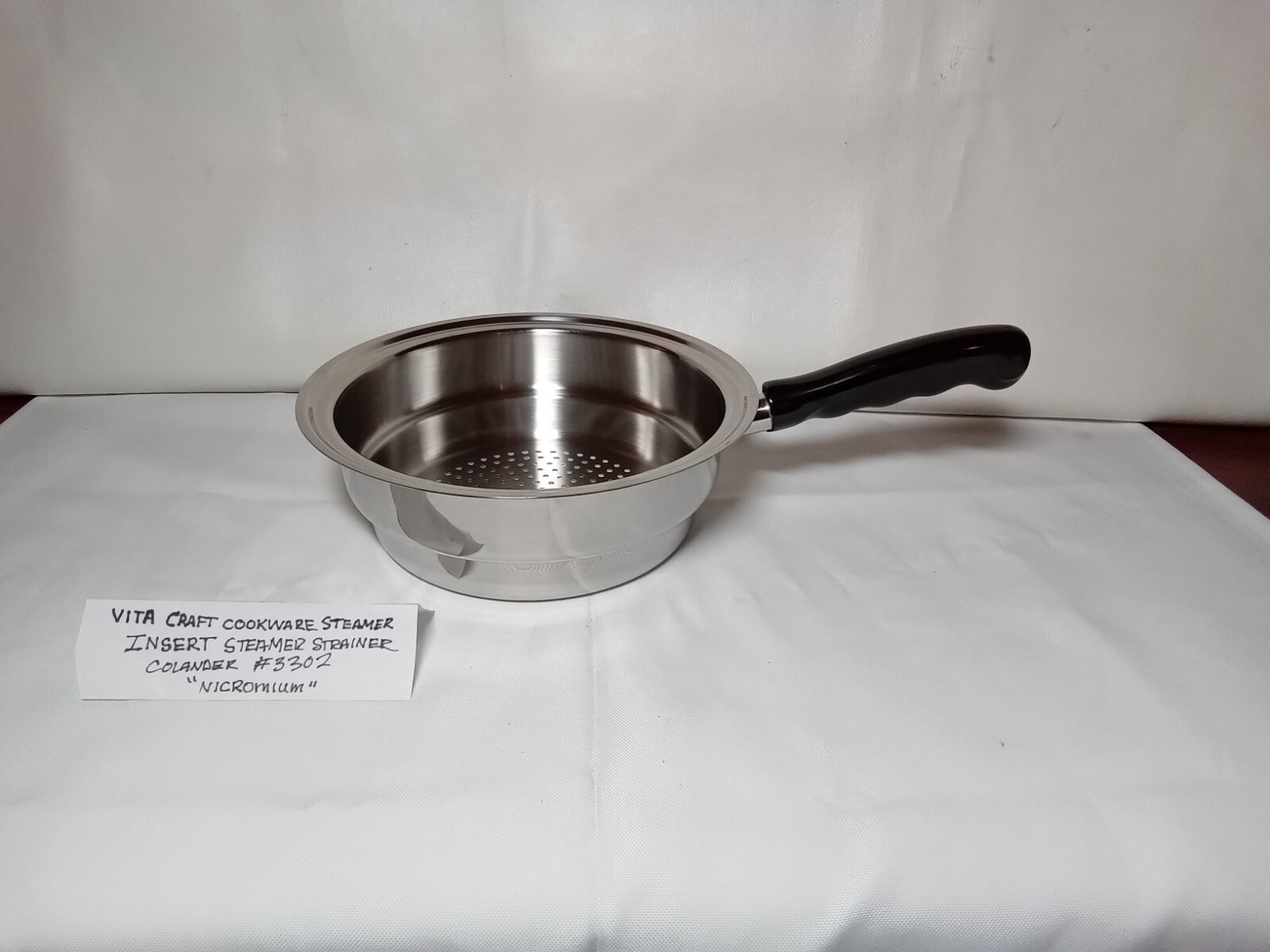 VITA CRAFT COOKWARE NICROMIUM STEEL INSERT STEAMER STRAINER COLANDER