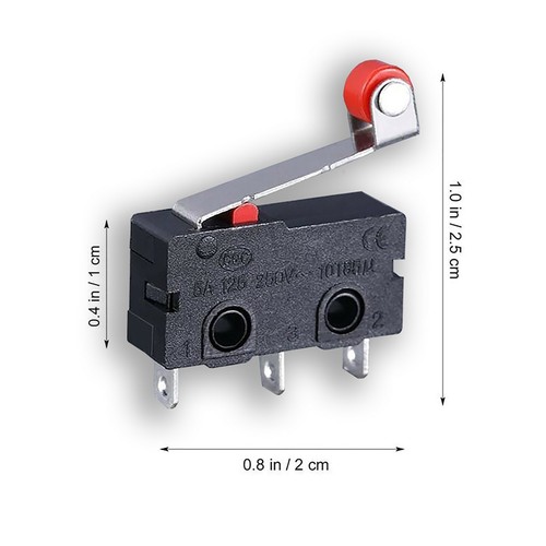 5x 5A AC 125-250V Roller lever arm terminal microswitch limit Open/Close KW12-3 - Picture 2 of 3