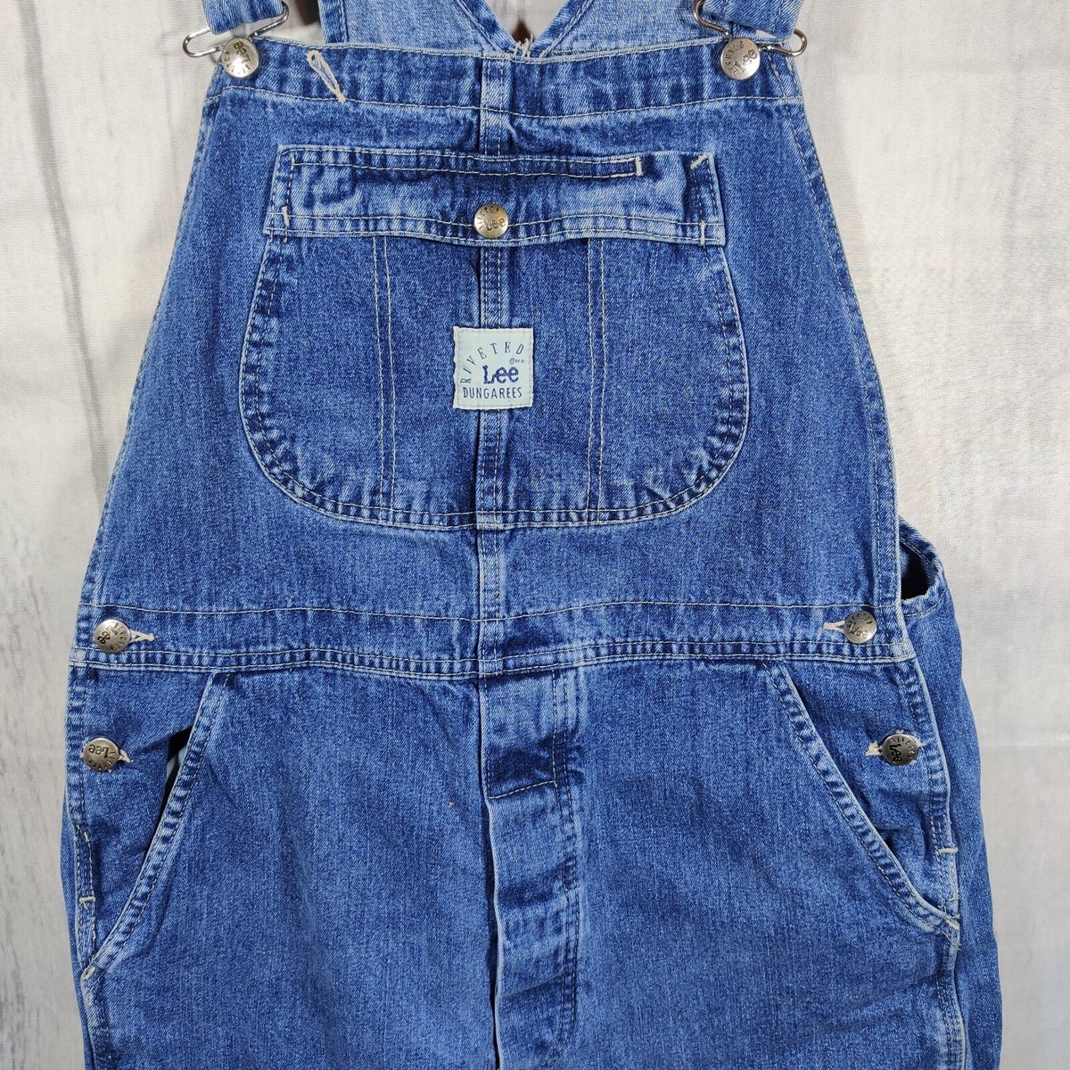 Lee Riveted Dungarees Carpenter Bib Overalls size 37 x 28 Lee Riveted Dungarees Carpenter Bib Overalls size 37 x 28